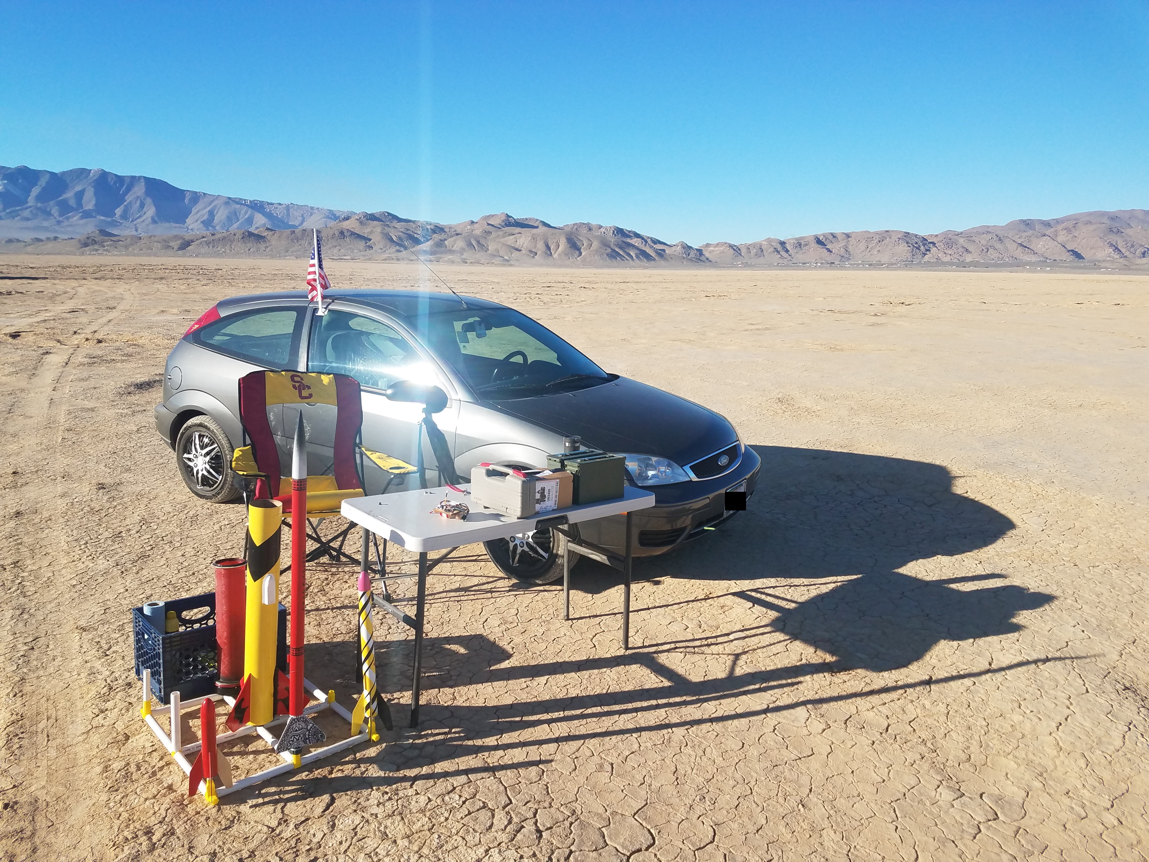 Photo of the camp at Lucerne Dry Lake